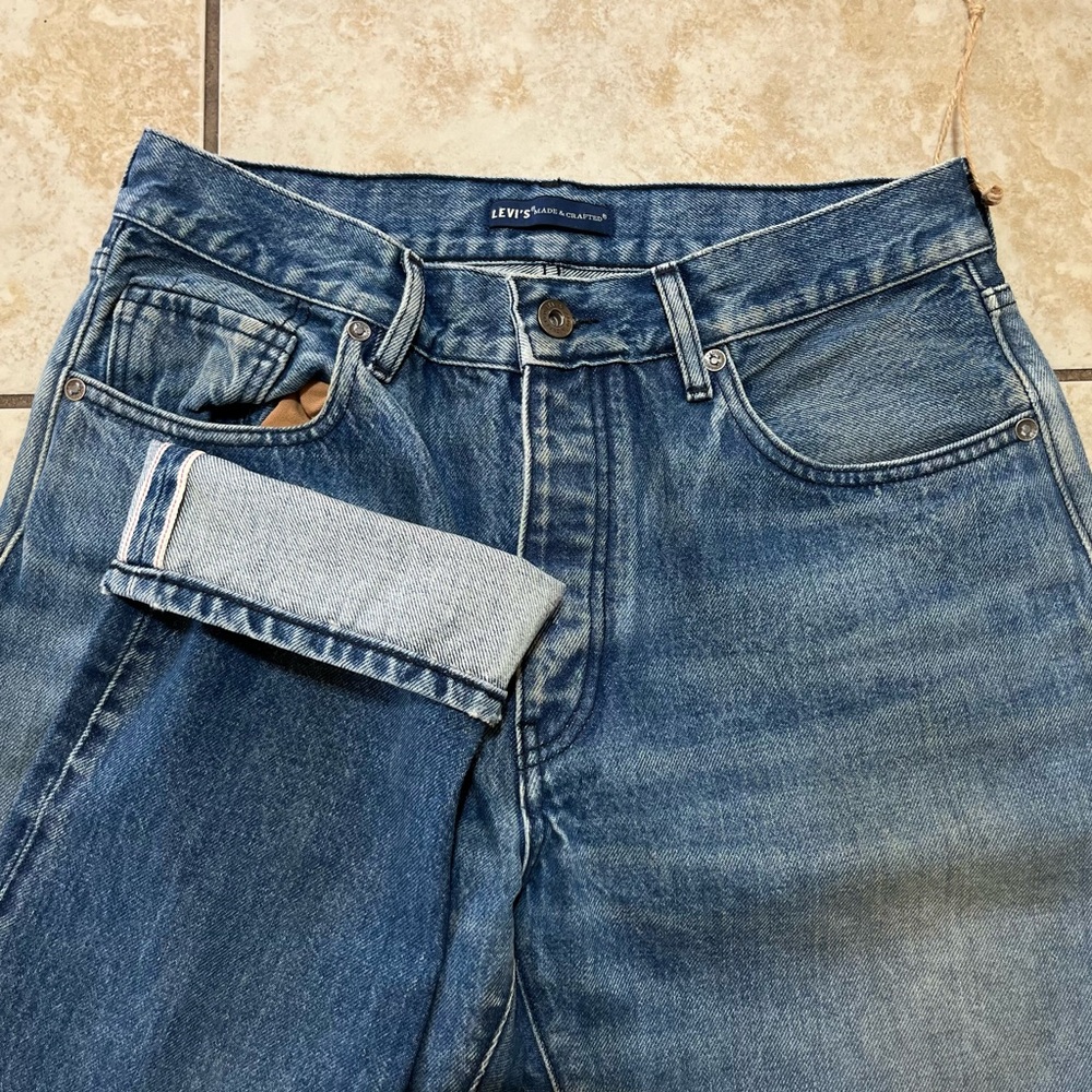 Levis Made & Crafted Slim Fit Jeans Men 27x33 Medium Wash Blue Denim Selvege  Me